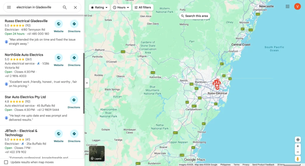 electrician in Gladesville Google Search